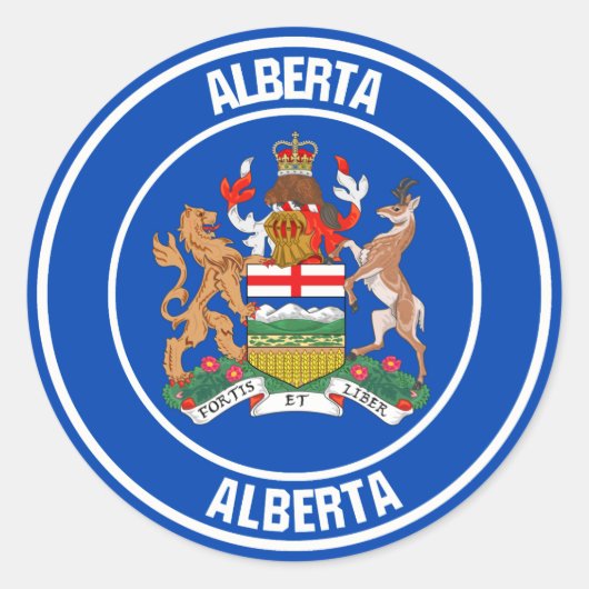 Alberta Round Emblem Ronde Sticker (Voorkant)