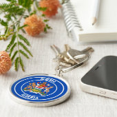 Alberta Round Emblem Sleutelhanger (Zijkant)