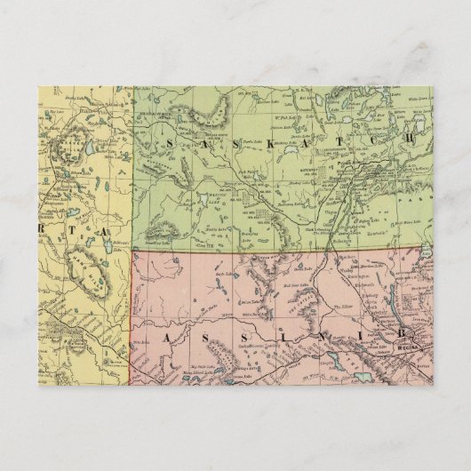 Alberta, Saskatchewan Briefkaart (Voorkant)