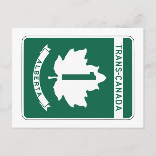Alberta, Trans-Canada Highway Sign Briefkaart (Voorkant)