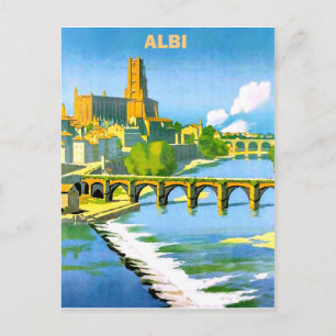 Albi, Frankrijk. Brug over de rivier Tarn. Vintage Briefkaart