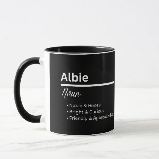 Albie Boy Name Definition Personalized Mug Mok (Links)
