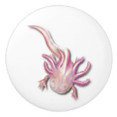 Albino Axolotl "Walking Fish" Art Keramische Knop (Voorkant)