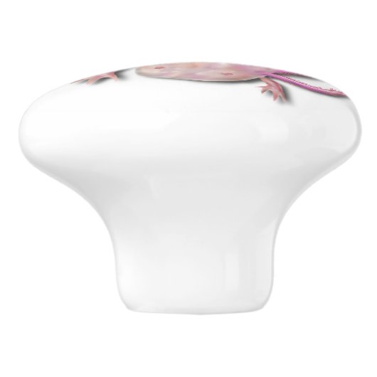 Albino Axolotl "Walking Fish" Art Keramische Knop (Zijkant)