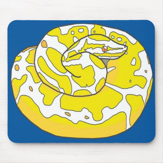 Albino Ball Python Mousepad 2 (blauw) Muismat (Voorkant)