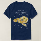 Albino Darwin huisdier Python Snake Anatomie T-shirt (Design voorkant)
