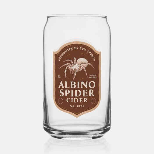 Albino Spider Halloween Party Blikvorm Glas (Voorkant)