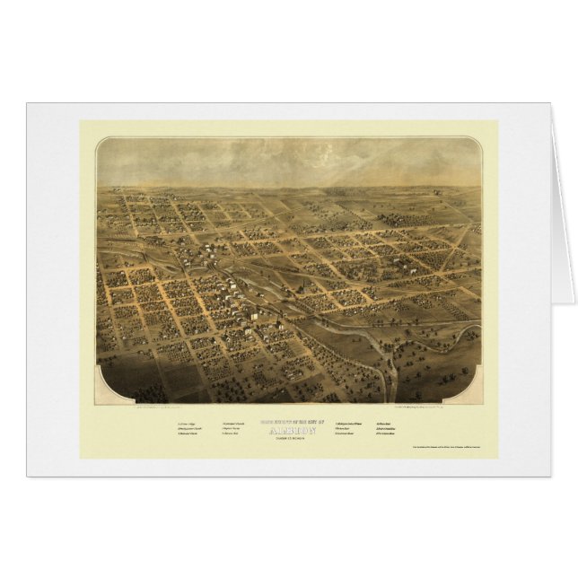 Albion, carte panoramique de MI - 1868 (Devant horizontal)