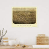 Albion, MI Panorama Map - 1868 Poster (Keuken)