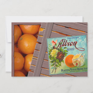 Albion Sinaasappels Fruit Crate Label Kaart