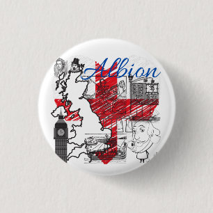 Albion - Voor de liefde van Engeland Ronde Button 3,2 Cm