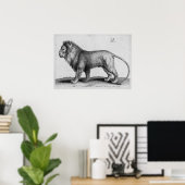 Albrecht Durer Engraving Lion Poster (Thuiskantoor)