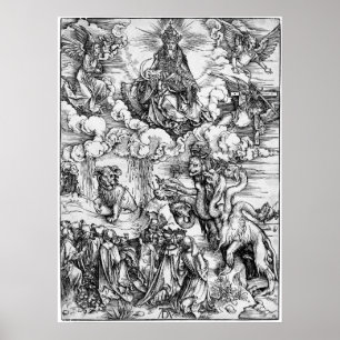 Albrecht Durer Engraving Zee Monster Poster