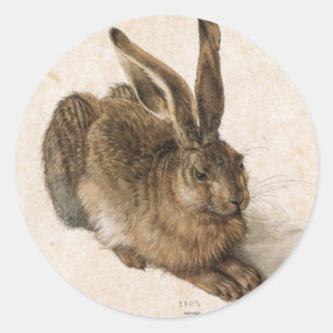 Albrecht Dürer - Junger Hase (Young Hare), 1502 Ronde Sticker