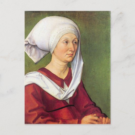 Albrecht Durer - Portret van Barbara Durer, gebore Briefkaart (Voorkant)