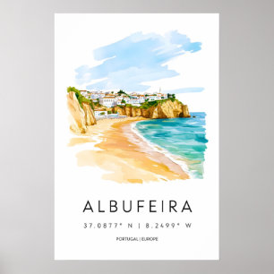 Albufeira Aquarel Vintage Nationale Ski Poster