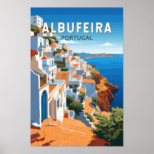 Albufeira Portugal Reizen Kunst Vintage Poster