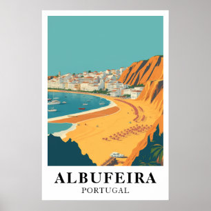 Albufeira Portugal Vintage Reis Strand Kunst Poster