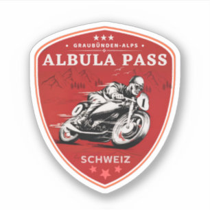 Albula pas zwitserse-alpen motorfietstocht sticker