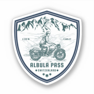 Albula Pass Zwitsers-Alpen motortocht x Sticker