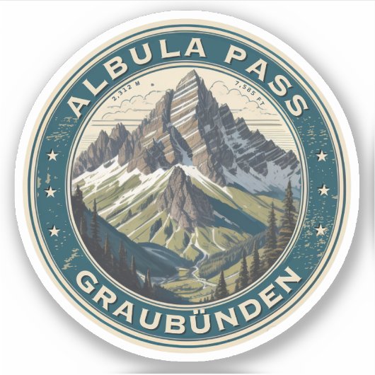 Albula passeren Zwitserse Alpen Bergen Sticker (Voorkant)
