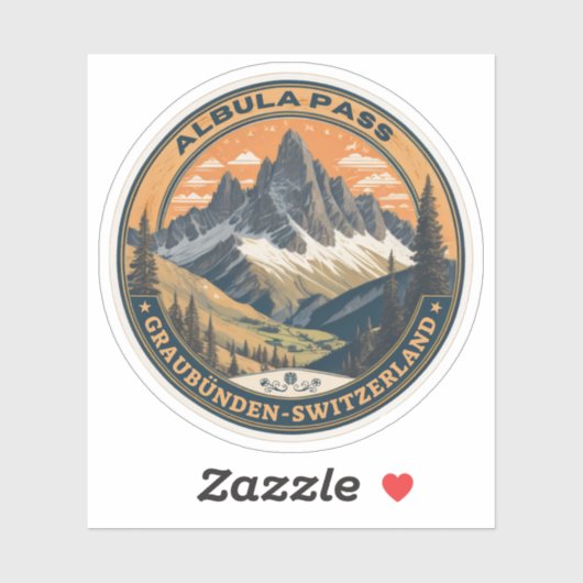 Albula passeren Zwitserse Alpen Bergen Sticker (Vel)