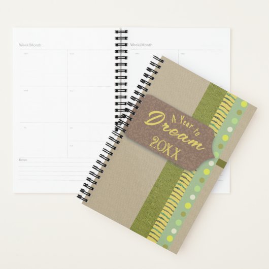 Album numérique rustique Dream Green Tan Brown (Devant avec enveloppe)
