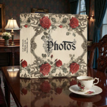 Album photo floral rose rouge victorien