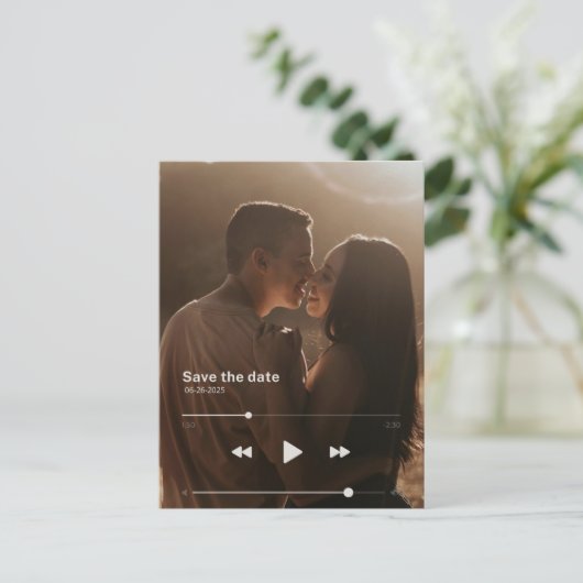 Albumcover slaat de datum op aankondigingskaart (Staand voorkant)