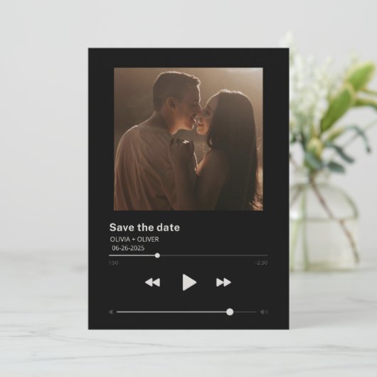 Albumcover slaat de datum op save the date (Staand voorkant)