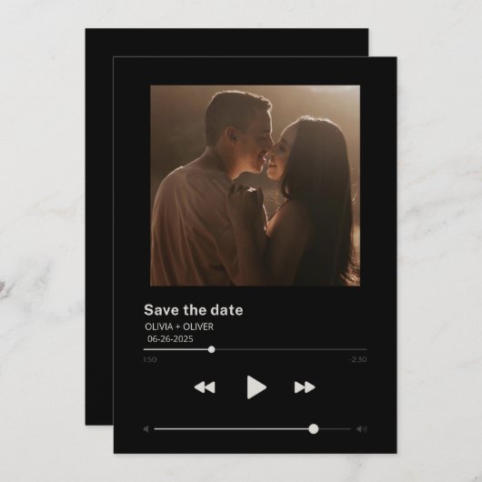 Albumcover slaat de datum op save the date (Voorkant / Achterkant)