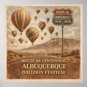 Albuquerque Ballonfestival Route 66 Poster