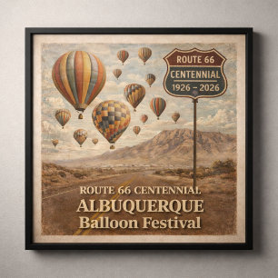 Albuquerque Ballonfestival Route 66 Poster