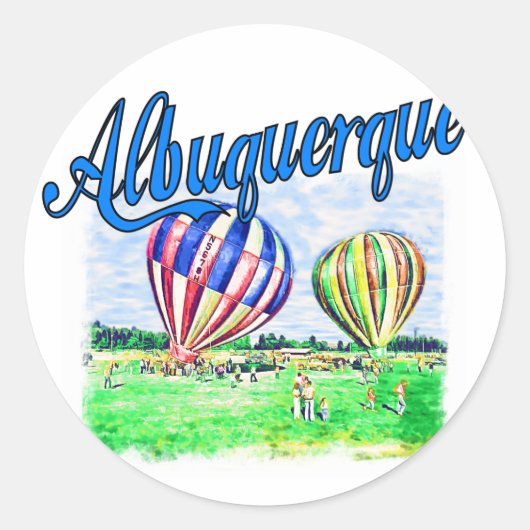Albuquerque Balloons Ronde Sticker (Voorkant)