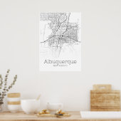 Albuquerque Map - New Mexico - City Map Poster (Cuisine)