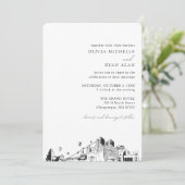 Albuquerque Mariage Élégant Skyline Invitation (Debout devant)