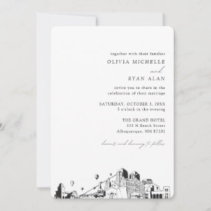 Albuquerque Mariage Élégant Skyline Invitation
