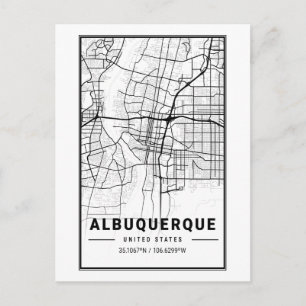 Albuquerque New Mexico City Map Minimalist Art Briefkaart