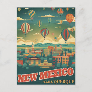 Albuquerque, New Mexico met een heteluchtballon Briefkaart