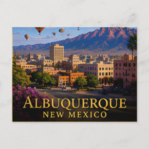 Albuquerque New Mexico Rio Grande & Hoog Woestijn Briefkaart