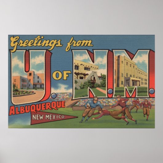 Albuquerque, New Mexico - Universiteit van NM Poster (Voorkant)