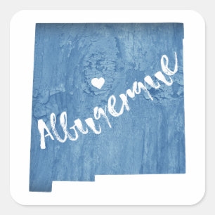 Albuquerque New Mexico Wood Grain Vierkante Sticker