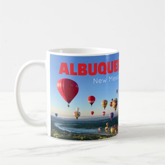 Albuquerque Nouveau-Mexique Café Mug Hot Air Ballo (Gauche)