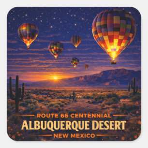 Albuquerque Route 66 woestijnreissticker cadeau Vierkante Sticker