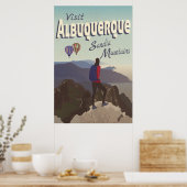 Albuquerque Sandia Mountains Retro Travel Poster (Cuisine)