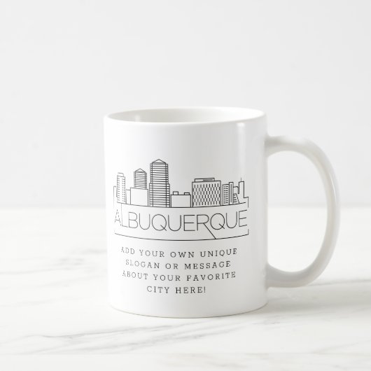 Albuquerque Stylized Skyline | Aangepaste slogan Koffiemok (Rechts)