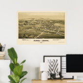 Alburtis en Lockridge, PA Panorama - 1893 Poster (Thuiskantoor)
