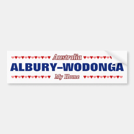 ALBURY-WODONGA - Mijn thuis - Australië; Harten Bumpersticker (Voorkant)