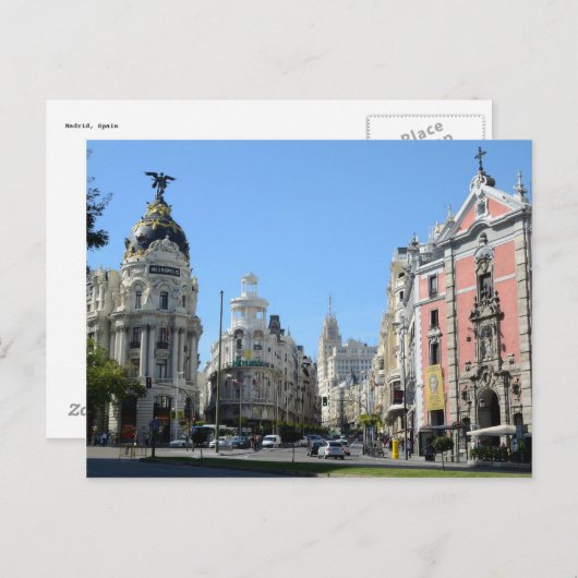 Alcala en Gran Via, Briefkaart Madrid (Voorkant / Achterkant)