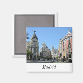 Alcala et Gran Via Street, Madrid Magnet (Recto/Verso)